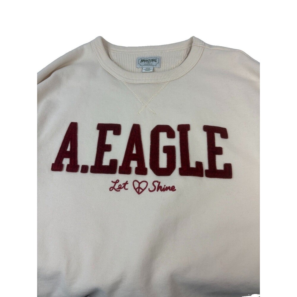American Eagle Crewneck Sweatshirt Women’s M Let Love Shine Long Sleeve EUC